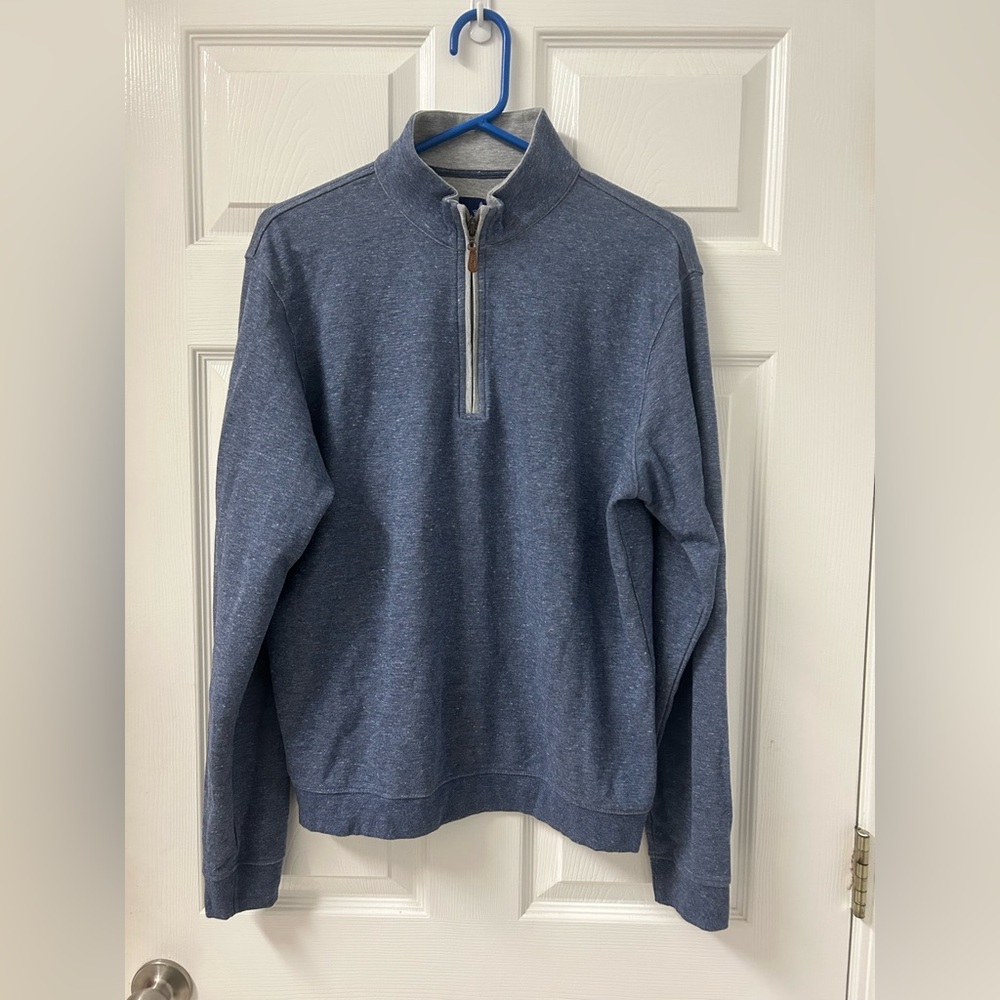 johnnie-O Heather Blue Quarter  Zip-Up Sweatshirt SZ Medium